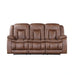 Morello Sofa W/Dual Recliner- Brown