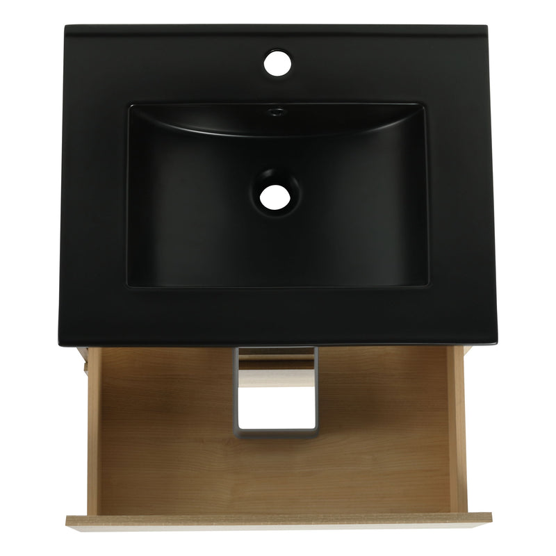 Wall Mounted Bathroom Vanity With Sink, 2 Soft Close Drawers