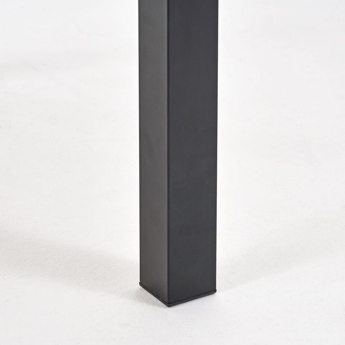Rectangular Outdoor Dining Table Tabletop With Iron Legs - Black