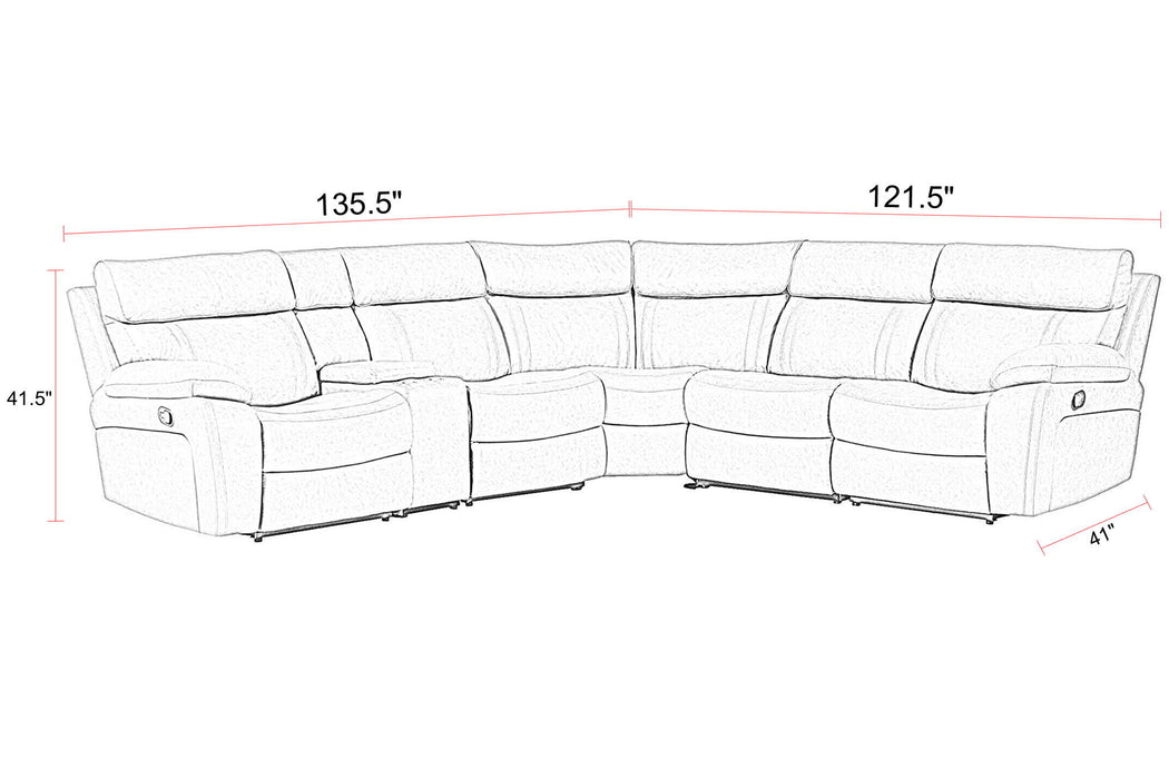 Theon - Modular Manual Reclining Sectional And Entertainment Console