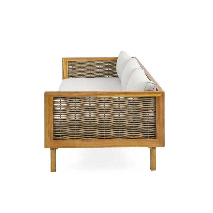 Claremont - 3 Seater Daybed Teak Acacia Wood Water Resistant Cushions