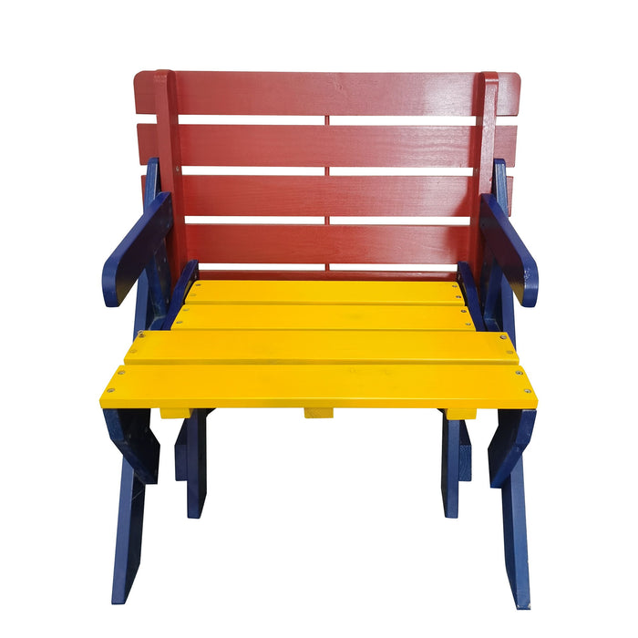 Kids Multi-Functional Arm Chair, Table With 2 Benches All-In-One Set