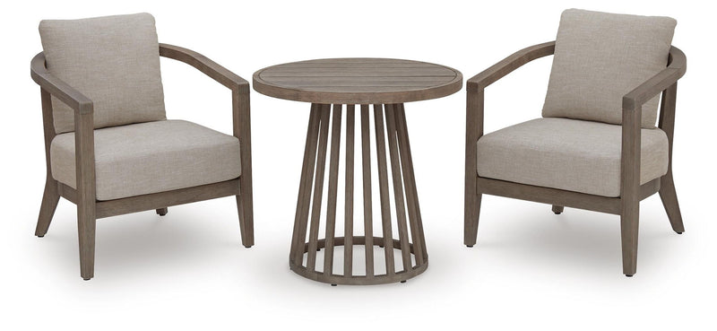 Joy Lagoon - Outdoor Chairs With Cushions/Table (Set of 3) - Beige