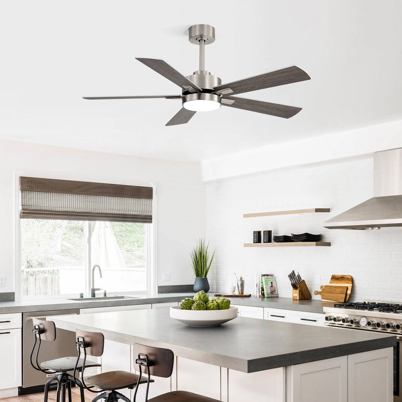 Reversible DC Motor Ceiling Fan With Dimmable LED Light For Living Room
