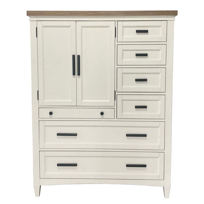 Americana Modern Bedroom - 7 Drawer Door Chest With Workstation - Cotton