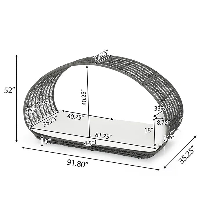Abigal - Outdoor Wicker Daybed With Cushion