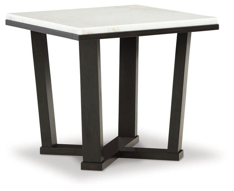 Fostead - Square End Table - White / Espresso