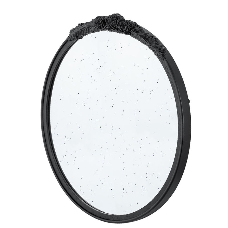 Round Hand Carved Rose Antique Mirror Frame, Wall Mirror For Live Space