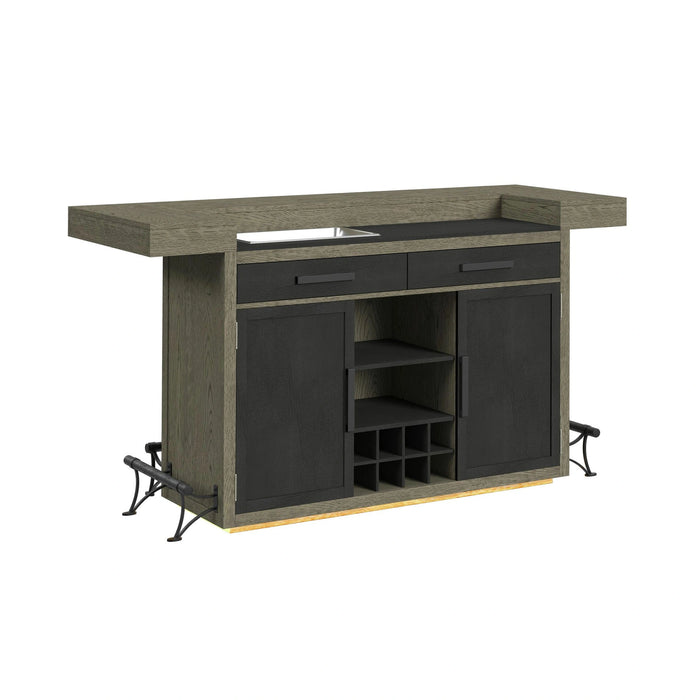 Jemma Bar Table with Light in Grey and Dark Espresso