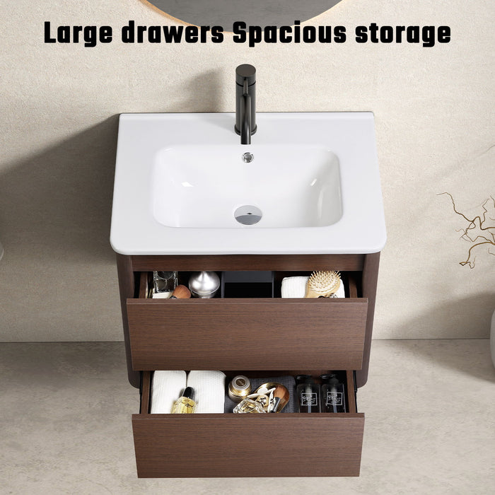 Wall Mounted Floating Bathroom Vanity With Sink And Cabinet