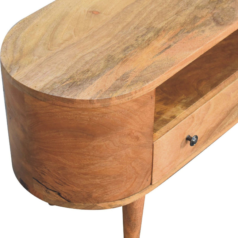 Modern Mini Rounded Entertainment Unit - Oak