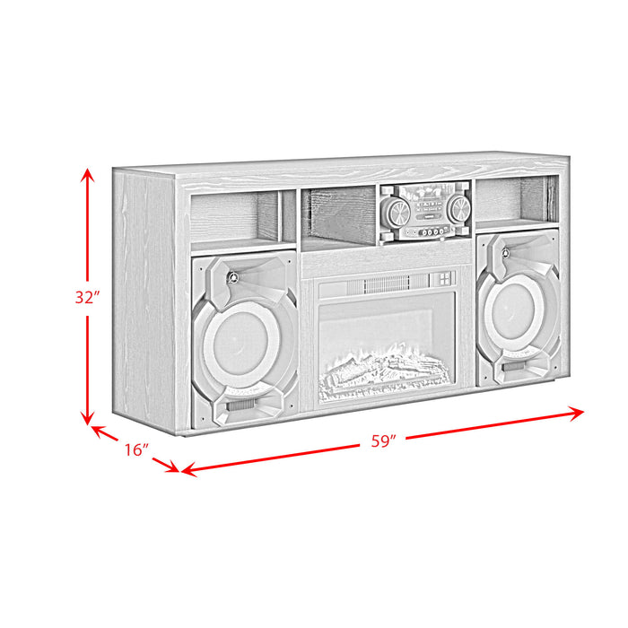 St. Cloud - Fireplace With Sound System - Black