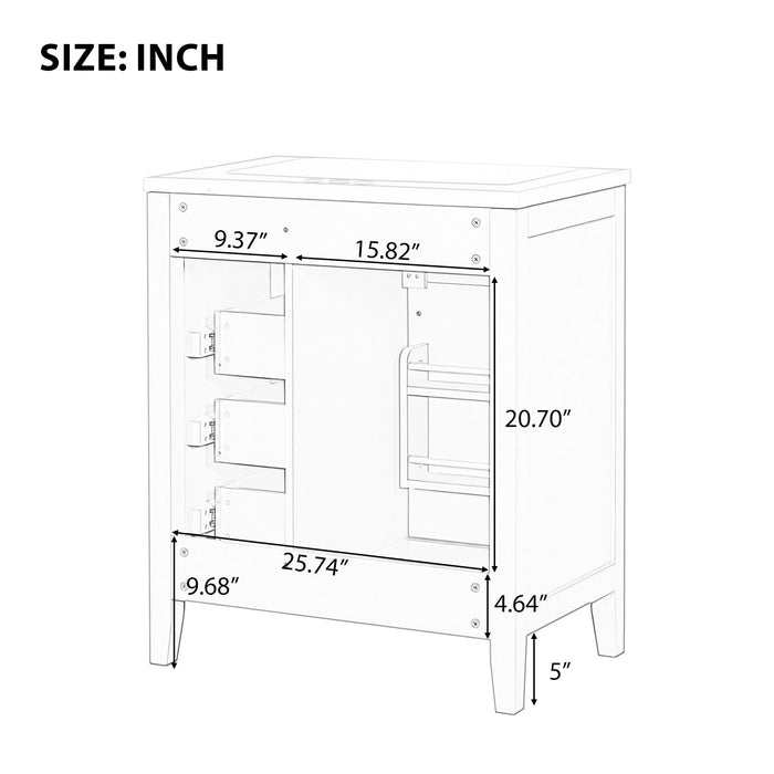 Modern Bathroom Vanity Base Only With Drawers, Freestanding Design