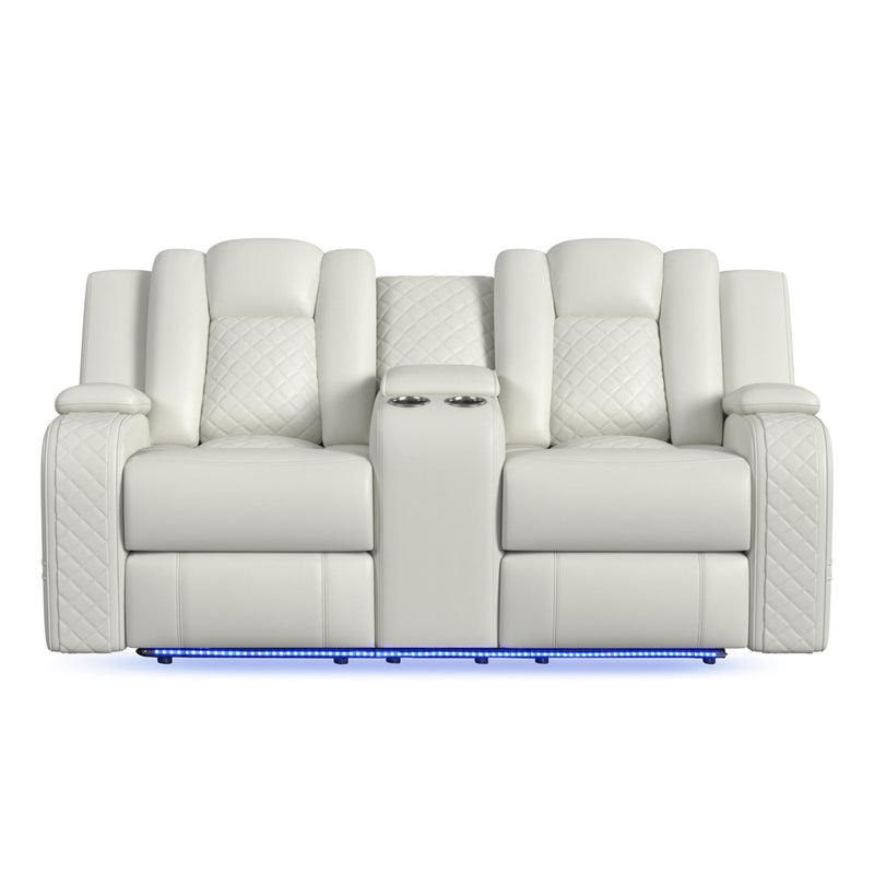 Carlo - Power Motion Loveseat With Power Headrest, Console And LED