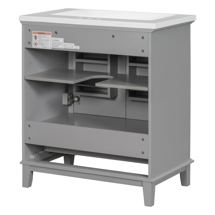 Modern Bathroom Vanity With Sink Combo, Multi Functional Cabinet With Doors And Drawer