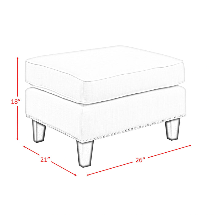Erica 497 Ottoman W/Chrome Nail French Script (ISTA 3)