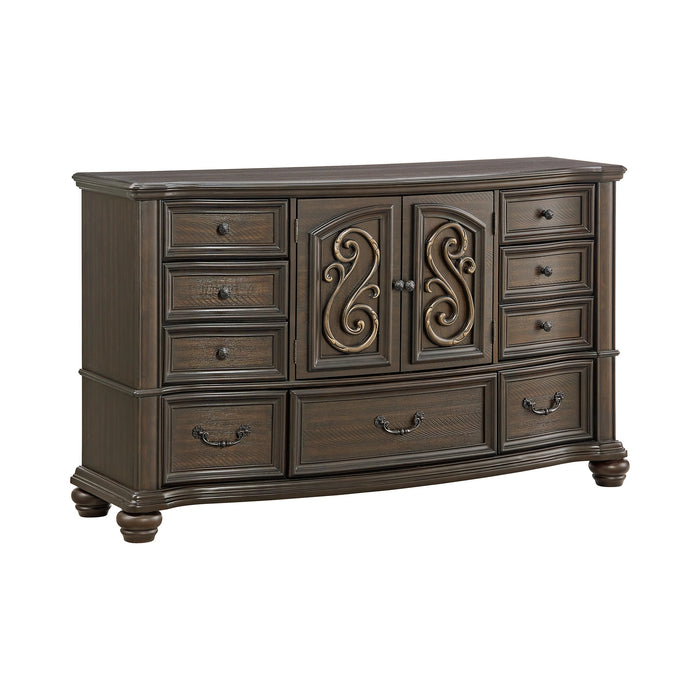 Brunswick Bedroom Set with 2 Nightstands in Mahogany