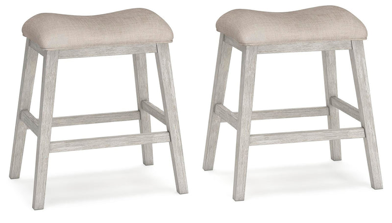 Skempton - Upholstered Stool (Set of 2) - White