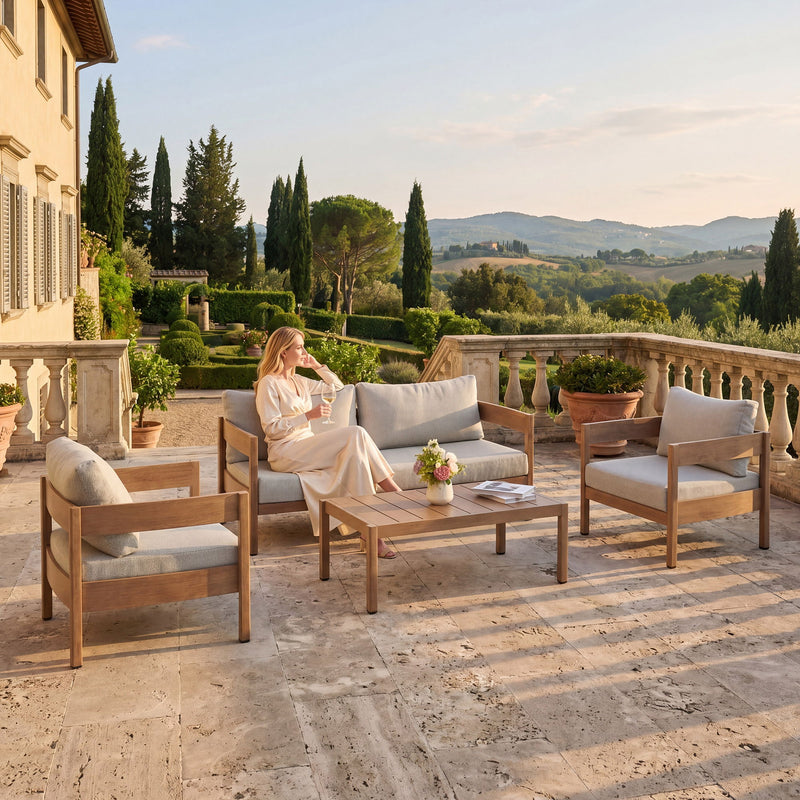 Outdoor Coffee Table - Beige Brown