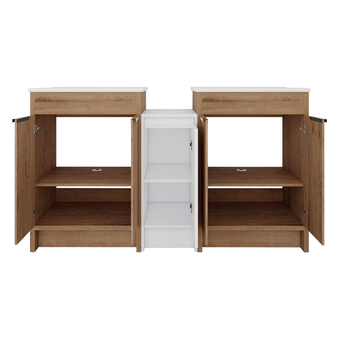 Freestanding Bathroom Vanity & Sink, Storage Cabinets, Soft Closing Doors