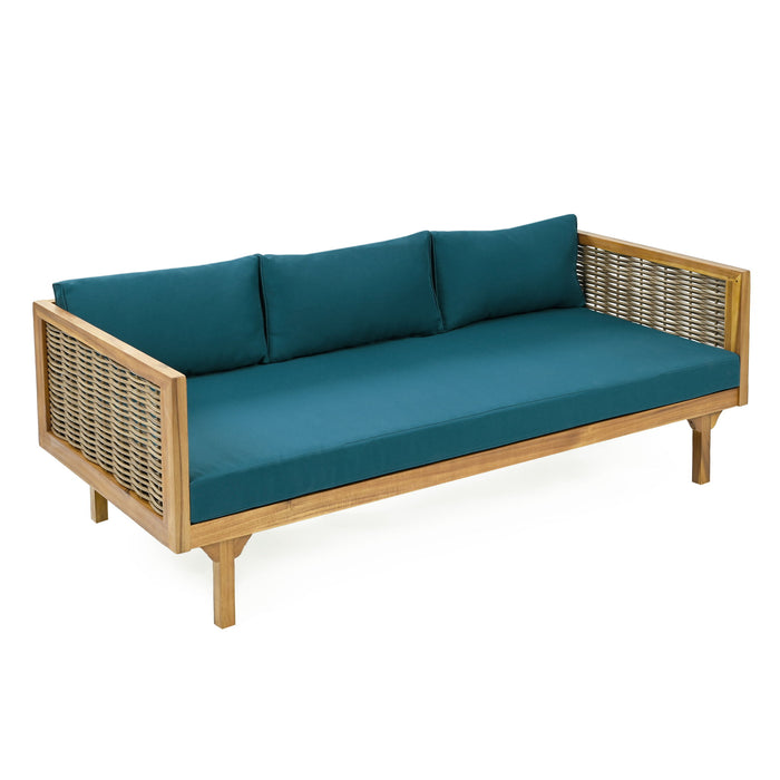Claremont - 3 Seater Daybed Teak Acacia Wood Water Resistant Cushions