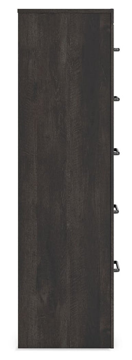 Hollivern - Five Drawer Chest - Dark Gray