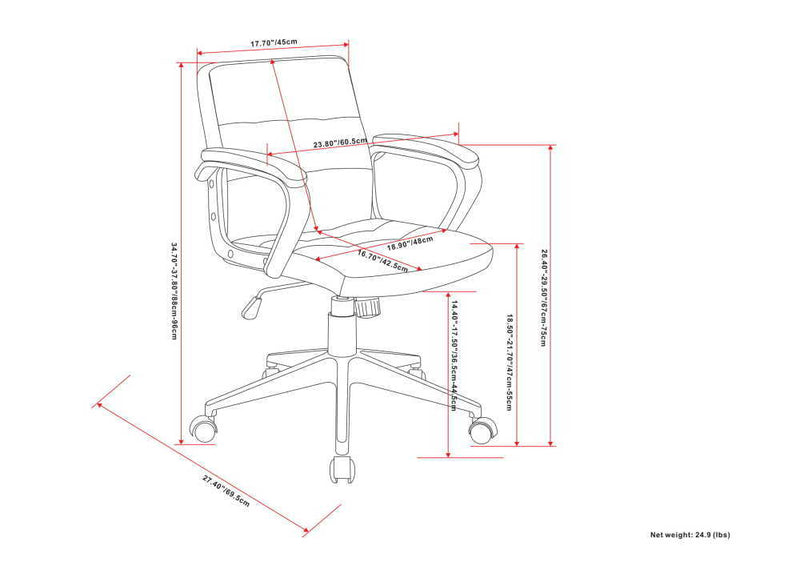 Brewer - Swivel Office Chair - Distressed Blue