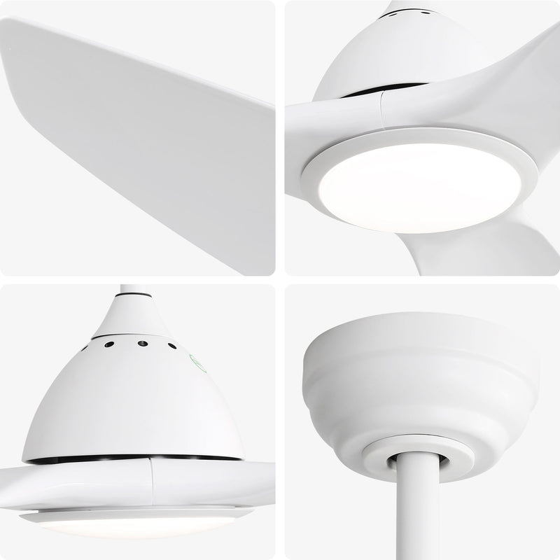 Bredoom Ceiling Fan With Remote Control And LED Light, Blades, Reversible DC Motor For Indoor / Outdoor Use