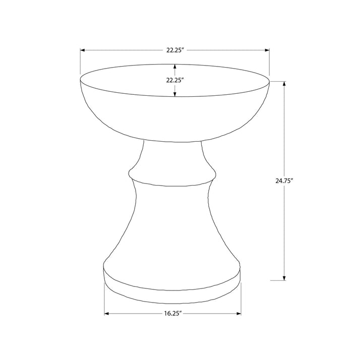 Round Accent Table, Indoor Outdoor - Black