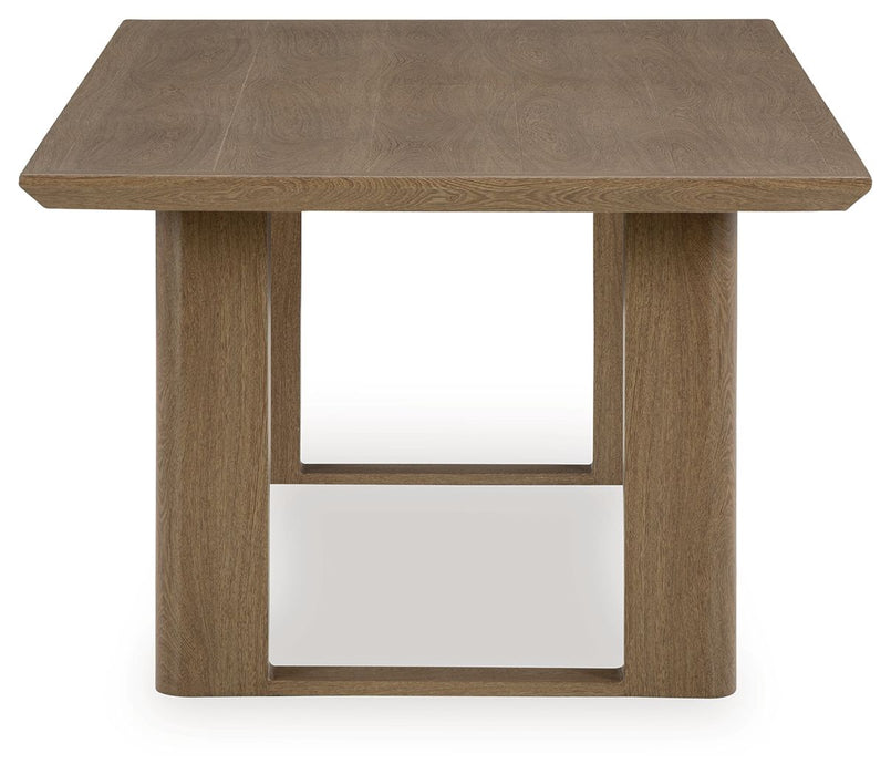 Serene Bay - Rectangular Dining Table With Umbrella Option - Dark Brown