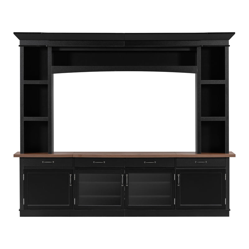 Extra Long TV Stand With 7 Color LED Lights, Adjustable Shelves & Storage Cabinets