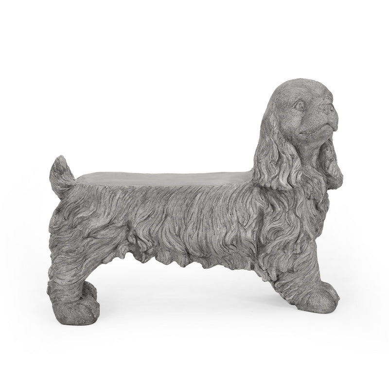 Cocker Spaniel Dog Statue - Gray