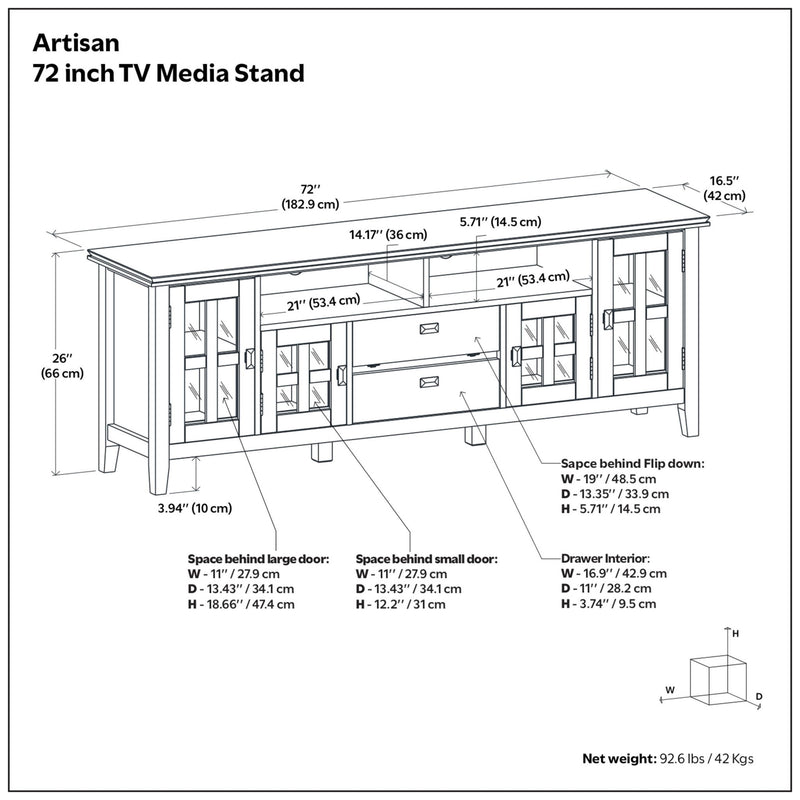 Artisan - TV Media Stand - Natural Aged Brown
