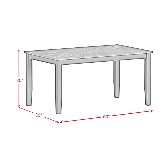 Brooks - 6 Piece Dining Set With Table, 4 Wood Back And Upholstered Seat Chairs, And Bench