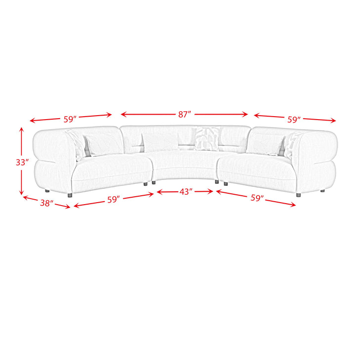 Four Seasons - Sectional Set With 6 Pillows - Camel