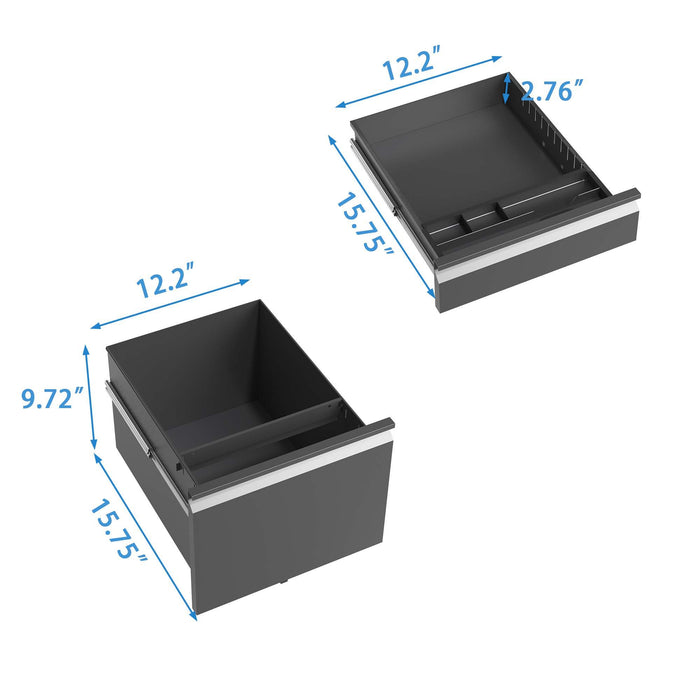 Metal Drawer Mobile File Cabinet With Lock For Home Office Organizer