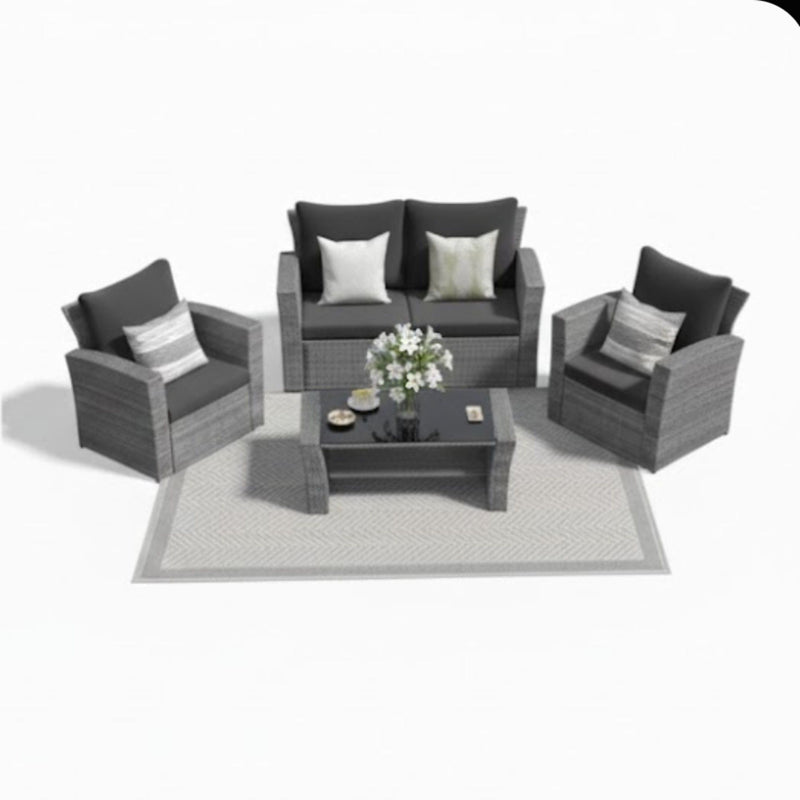 Modern Patio Set With Table And Cushions