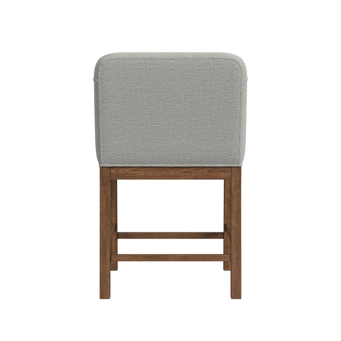 Glinda - Upholstered Fabric Counter Chair (Set of 2) - Brown / Light Gray