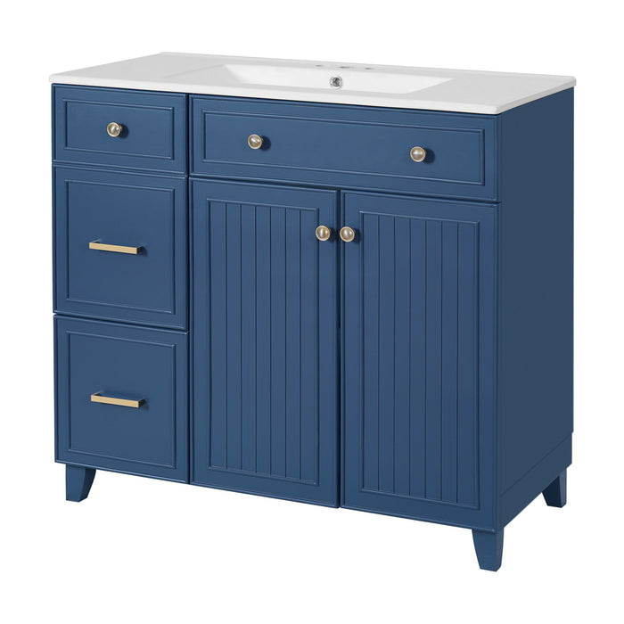 Bathroom Vanity With Sink, Soft Close Doors, Adjustable Shelves