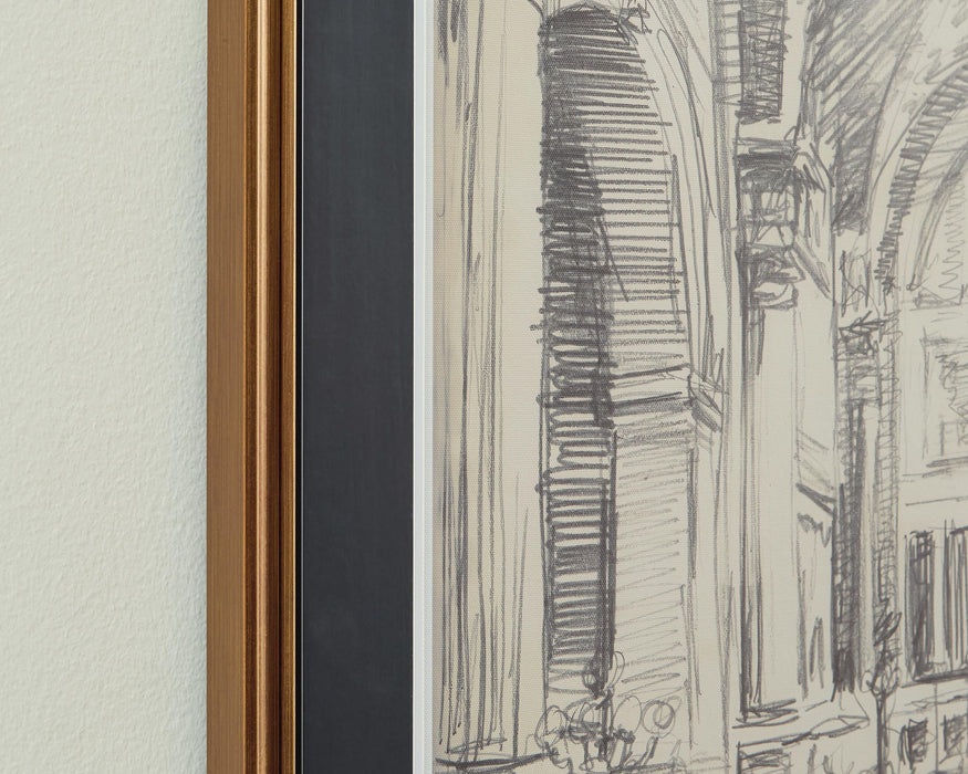 Downyard - Wall Art Set (Set of 2) - Black / Beige