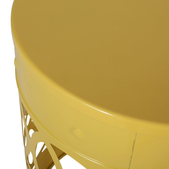 Outdoor Metal Large End Table, Modern Design