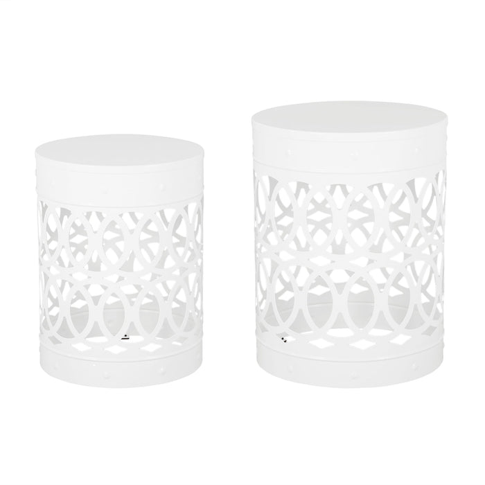 Outdoor Metal S/2 End Table