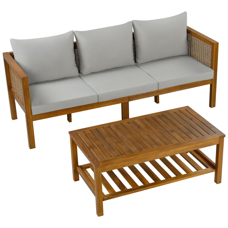 Patio Set Outdoor With Coffee Table And Cushions