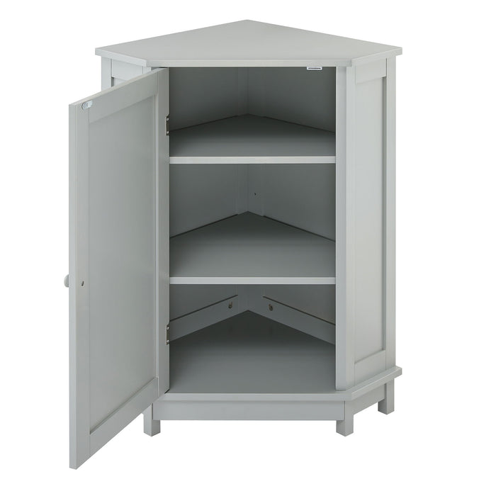 Bathroom Cabinet Triangle Corner Storage Cabinet With Adjustable Shelf Modern Style
