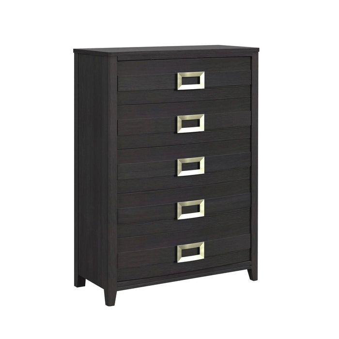 Tobias 5-Drawer Chest in Black