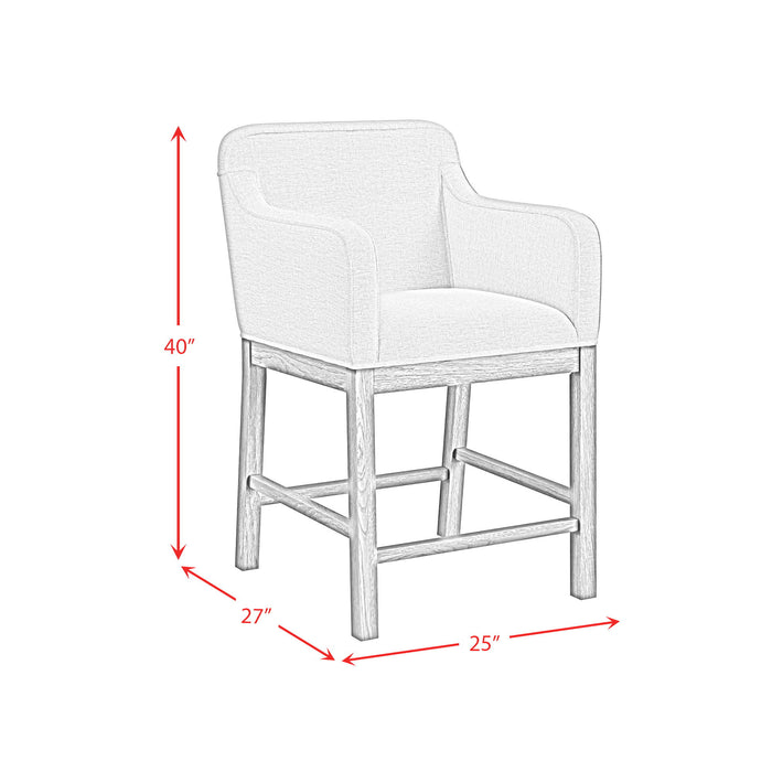 Glinda - Upholstered Fabric Counter Chair (Set of 2) - Brown / Light Gray