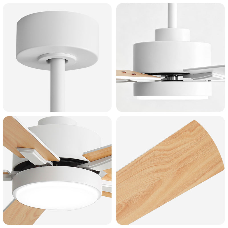 Reversible DC Motor Ceiling Fan With Dimmable LED Light For Living Room