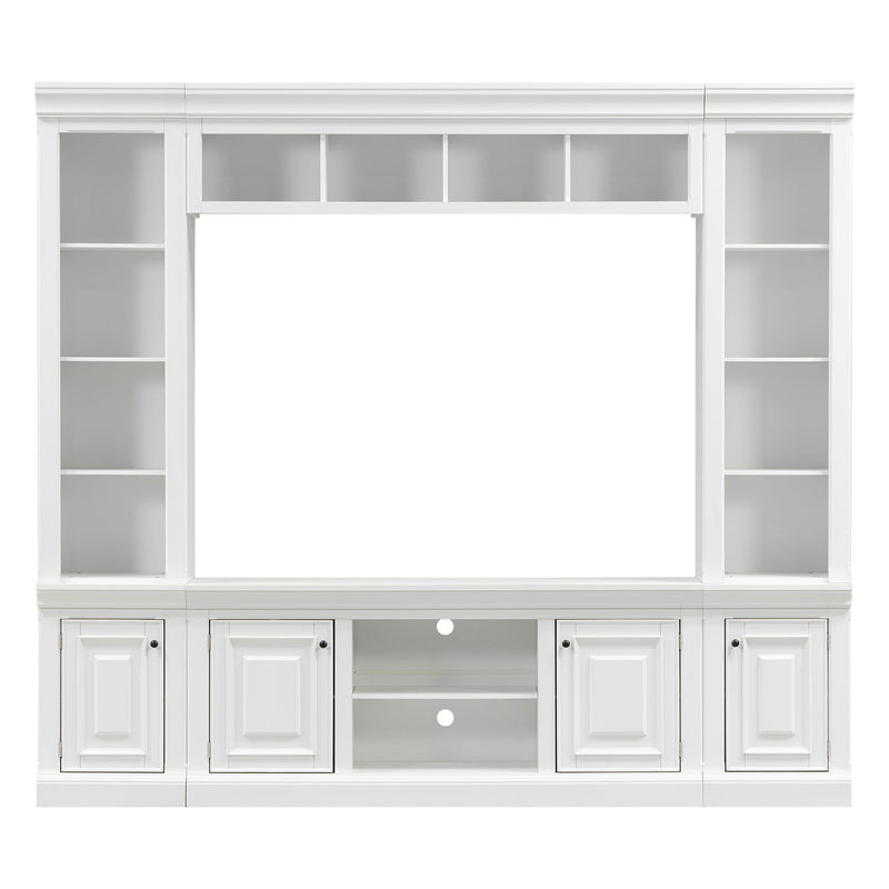 TV Stand With Hutch, Large Entertainment Center With Adjustable Shelves