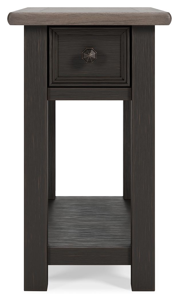 Tyler Creek - Chair Side End Table - Black / Gray