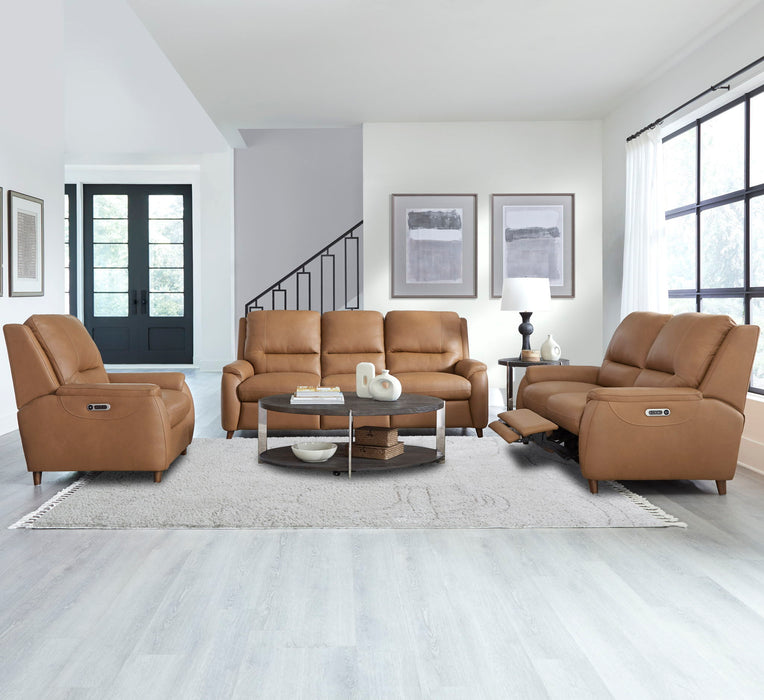 Austin - Power Reclining Loveseat P2 - Caramel Cream